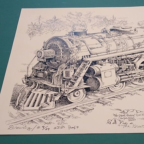Paul Anthony Lee Vintage Train Art Print "The Great Hudson New York Central 1920 - Picture 2 of 14